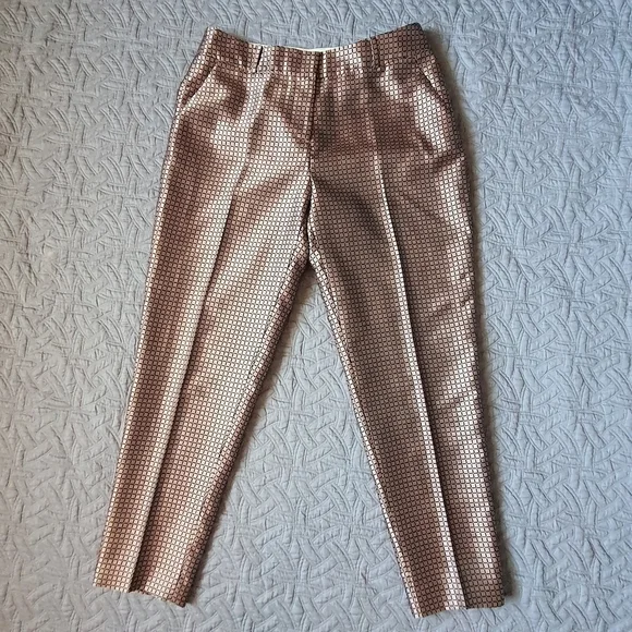 Kate Spade Lewitt Margaux Crop Satin Pants Pink Check Womens 6 Preppy - Picture 14 of 14
